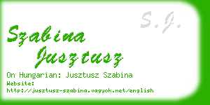 szabina jusztusz business card